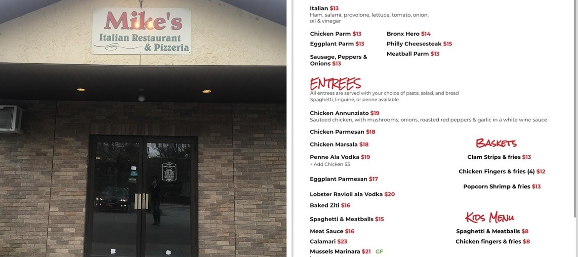 Mike's Italian Restaurant & Pizzeria Menu