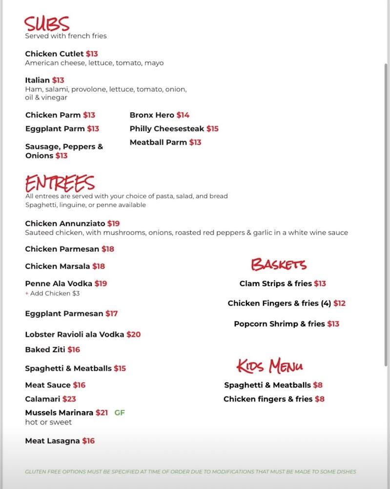 Mike's Italian Restaurant & Pizzeria Menu image 1